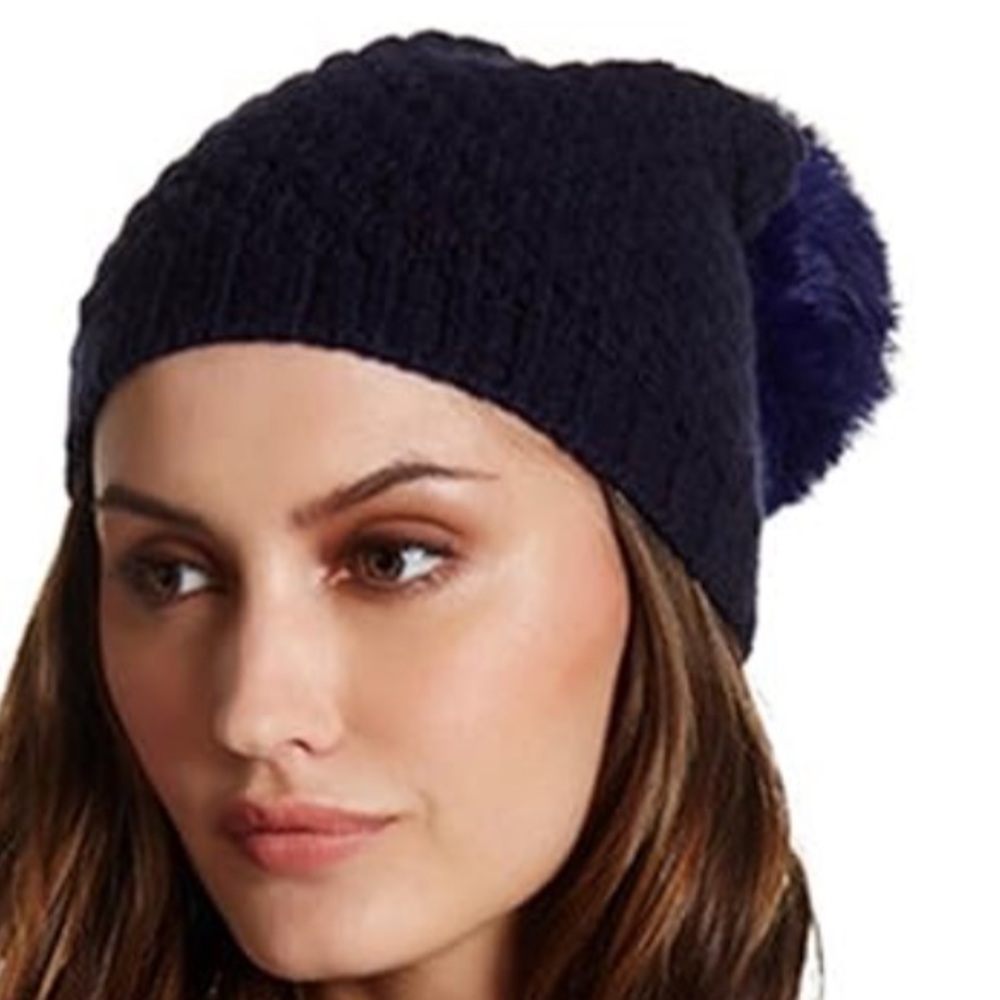 Portolano
Portolano Waffle Knit & Genuine Rabbit Fur Pom Cashmere Beanie - Picture 3 of 4
